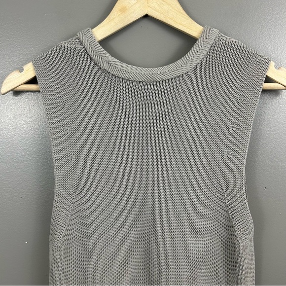 Wilfred Palmier Grey Sleeveless Knit Split Sides Tunic Size Medium - Picture 5 of 11